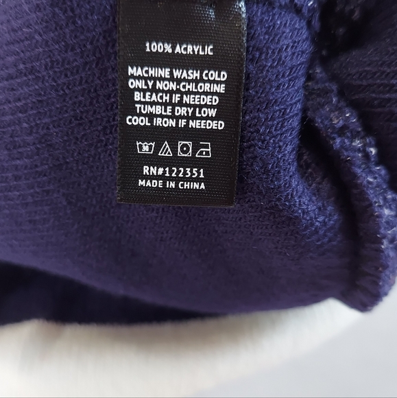 Christmas Beanie Hat Navy Blue Unisex Pom Winter Cap Knit New - Picture 7 of 11